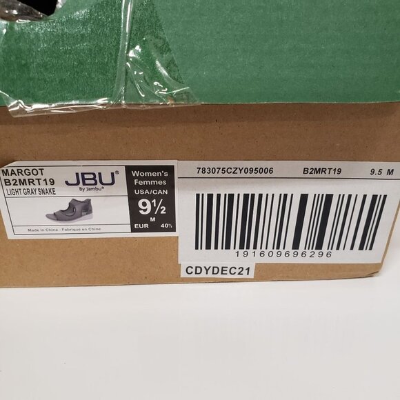 JBU Women's Margot Wide Sport Sandal in Light Gray Snake - Size 9.5 - Picture 2 of 9